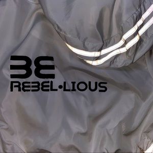 “be.rebeLlious” Brand Logo crop Reflective Jacket